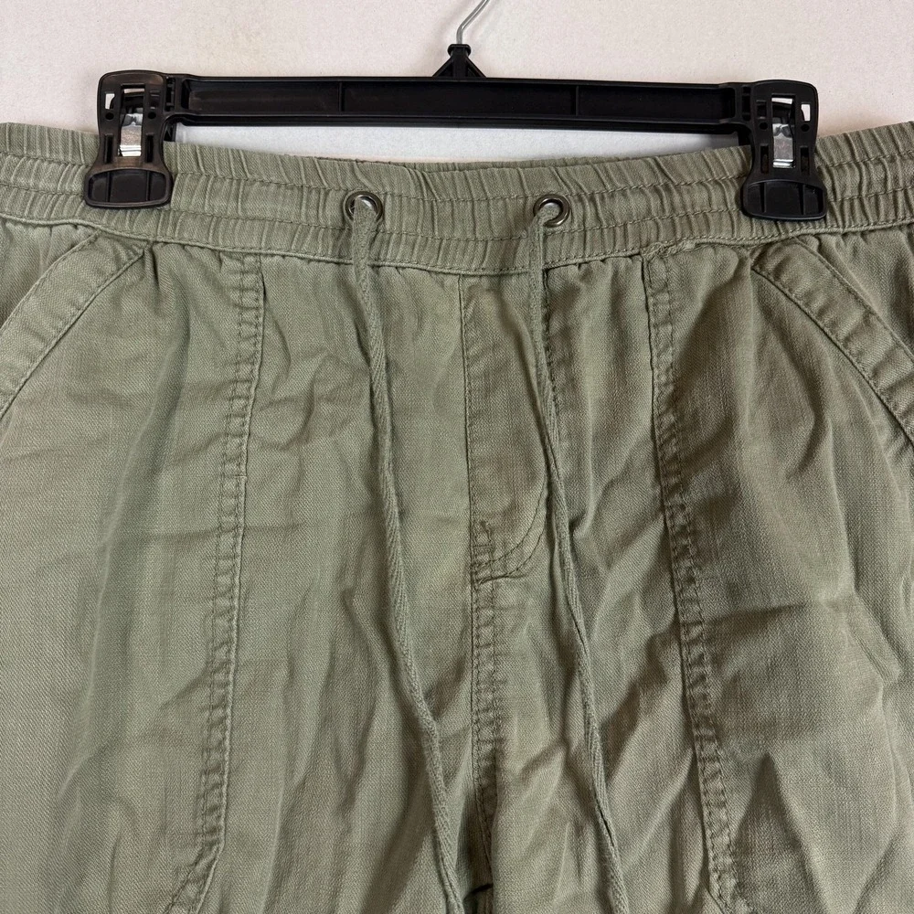 Supplies Pants Mens Large Green Canvas‎ Jogger Elastic Waist Cuffed Casual